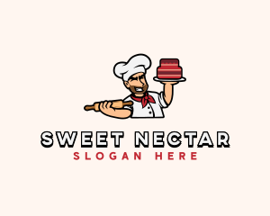 Male Baker Cartoon logo design