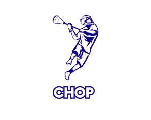 Blue Lacrosse Player Logo