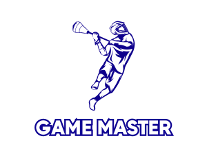 Player - Blue Lacrosse Player logo design