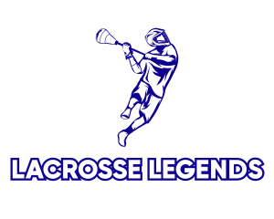 Blue Lacrosse Player logo design