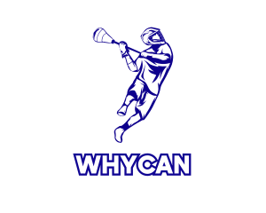 League - Blue Lacrosse Player logo design