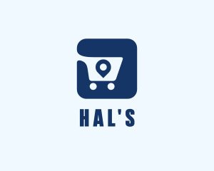 Supermarket - Shopping Cart Location logo design