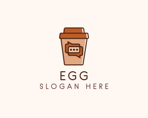 Chat Bubble - Coffee Cup Chat logo design