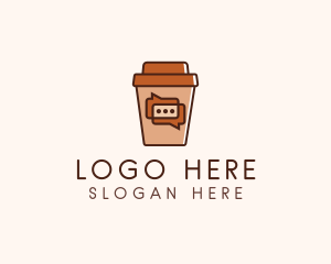 Hot Coffee - Coffee Cup Chat logo design