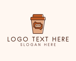 Caffeine - Coffee Cup Chat logo design