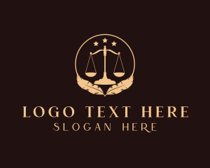 Feather - Justice Scale Notary logo design