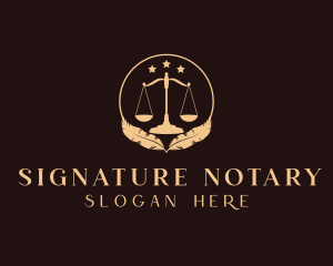 Justice Scale Notary logo design