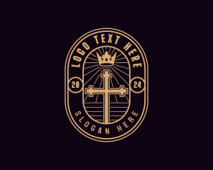 Ministry - Crown Catholic Cross logo design