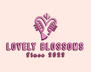 Lovely - Lovely Trumpet Heart logo design