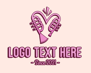Lovely - Lovely Trumpet Heart logo design