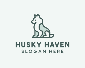Husky Dog Pet logo design