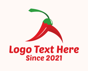 Mexican Food - Walking Chili Pepper logo design