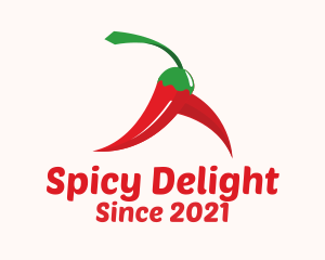 Walking Chili Pepper logo design