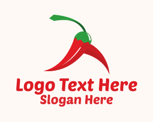 Walking Chili Pepper Logo