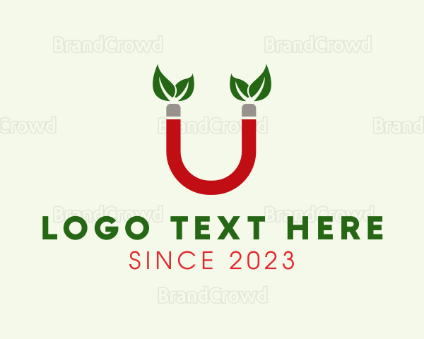 Leaf Magnet Letter U Logo