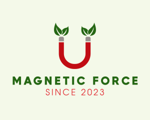 Magnetism - Leaf Magnet Letter U logo design