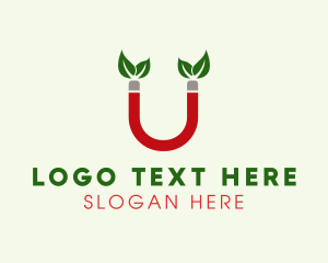 Leaf Magnet Letter U Logo