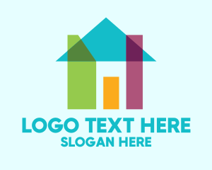 Kindergarten - Abstract Shape House logo design