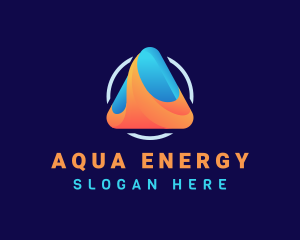Hydropower - Triangle Water Flame logo design