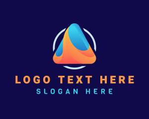 Water - Triangle Water Flame logo design