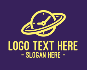 Stroke - Time Orbit Planet logo design