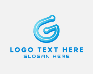 Coding - Tech Circuit Letter G logo design