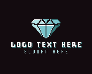 8bit - Jewelry Diamond Pixel logo design