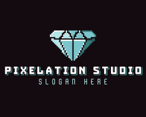 Jewelry Diamond Pixel logo design