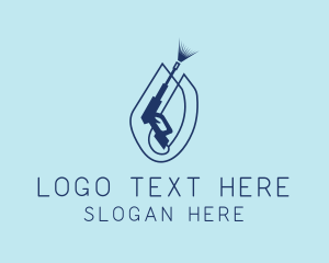 Sanitary - Blue Pressure Washer Cleaning logo design