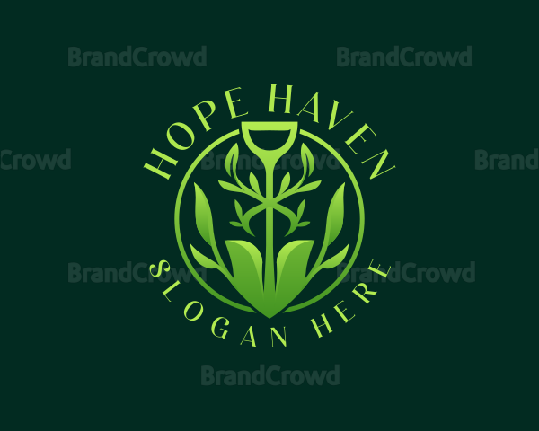Botanical Shovel Planting Logo