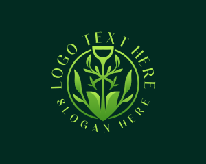 Trowel - Botanical Shovel Planting logo design