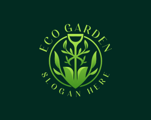 Botanical Shovel Planting logo design