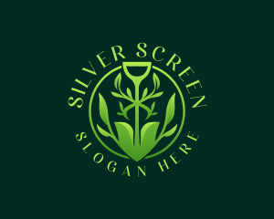 Trowel - Botanical Shovel Planting logo design