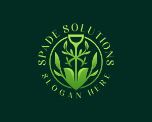 Botanical Shovel Planting logo design