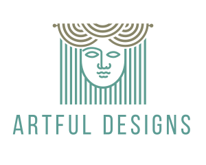 Curtains & Woman Face logo design