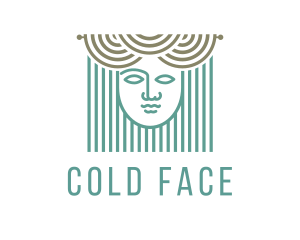 Curtains & Woman Face logo design