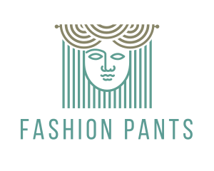 Curtains & Woman Face logo design