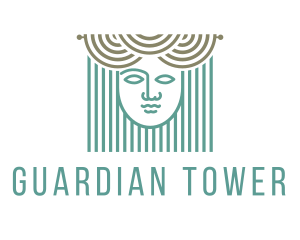 Curtains & Woman Face logo design