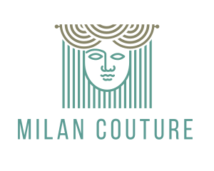 Curtains & Woman Face logo design