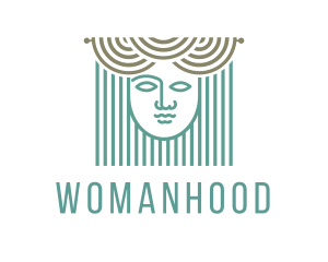 Female - Curtains & Woman Face logo design