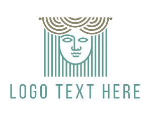 Woman - Curtains & Woman Face logo design