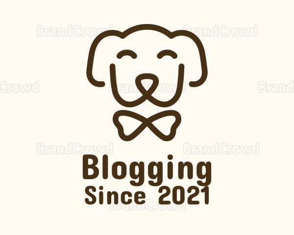 Brown Bowtie Dog Logo