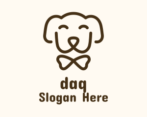 Brown Bowtie Dog Logo