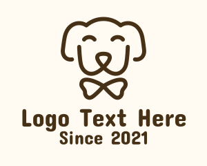 Doggo - Brown Bowtie Dog logo design