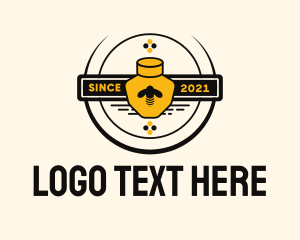 Bottle - Honey Bee Jar Badge logo design