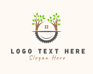 Woodsman - Forest House Lumber Mill logo design