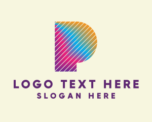 Color - Printing Press Letter P logo design