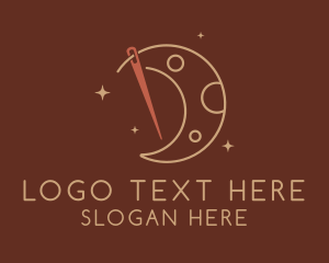 Knitting - Moon Needle Thread logo design