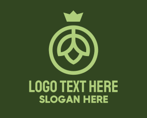 Sleek - Green Flower Bud Crown logo design