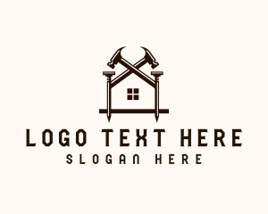 Nail - Hammer Nail Tools House logo design